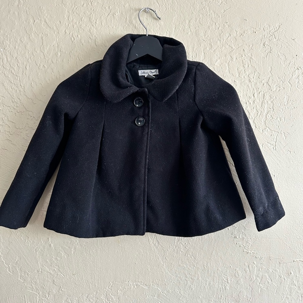 Elegant Black Kids Pea Coat